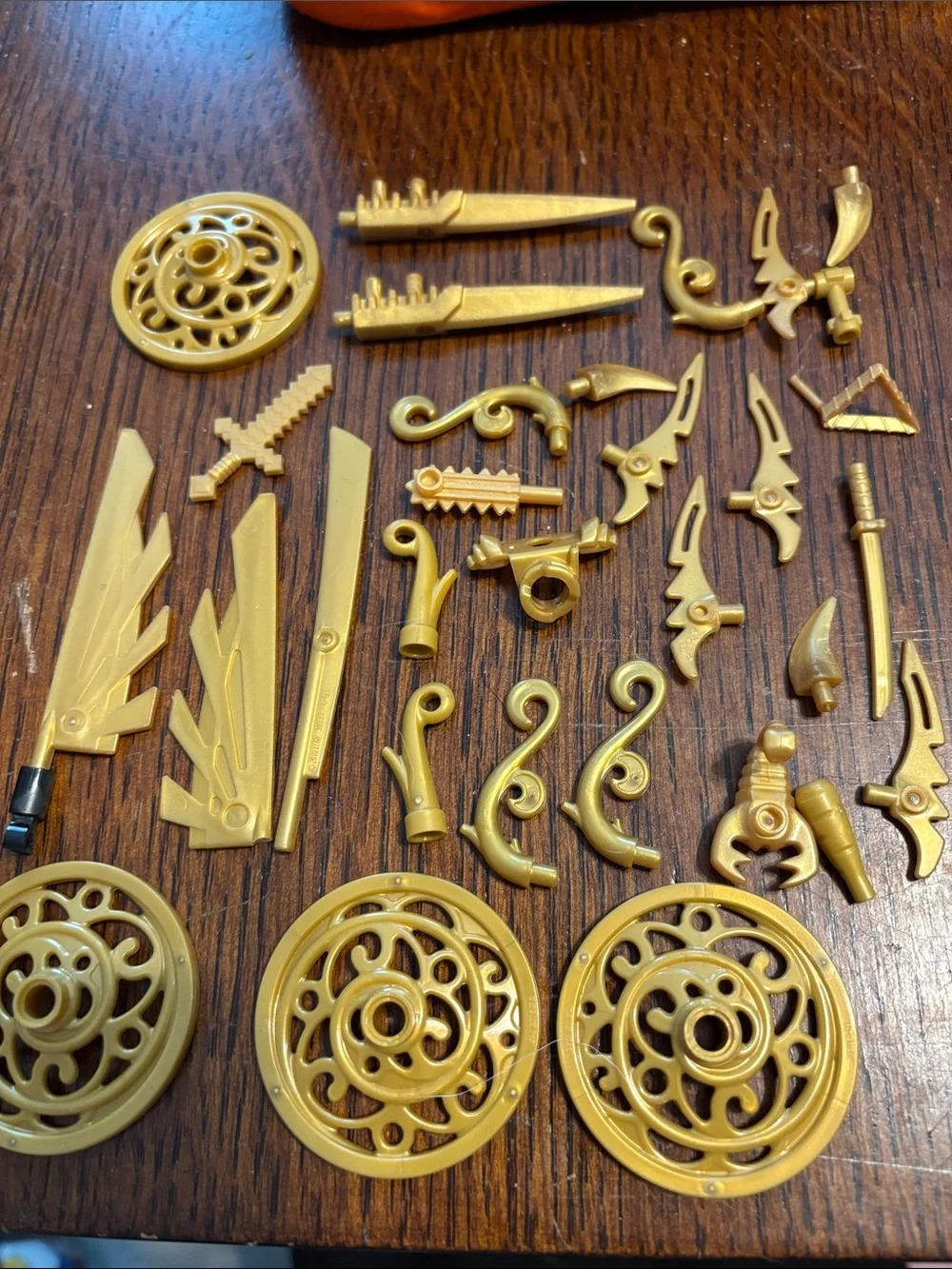 Gold Lego accessories lot